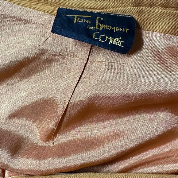 Toni Garment Pencil Skirt Size 11 Yellow Mustard Mid Rise Lined Knee Length Slit - Picture 13 of 14